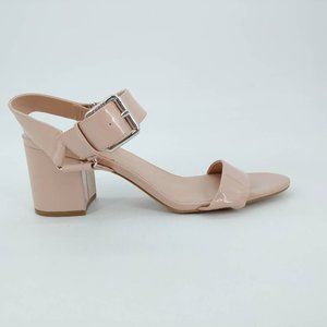 Dkny Womens Sierra Ankle Strap Sandals Pink Adjustable Buckle Block Heel 11M New